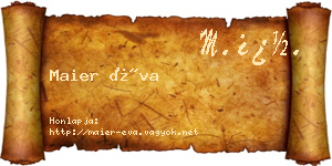 Maier Éva névjegykártya
